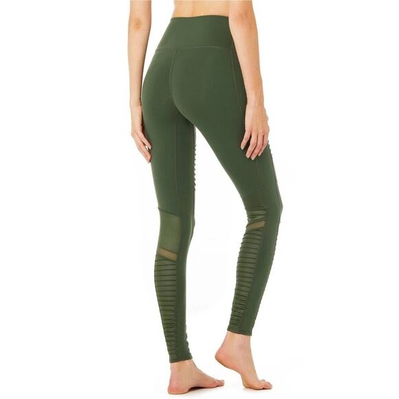 Alo Yoga Women's Hunter Green Moto Pull-on Leggings Size Small‎ - Picture 2 of 12